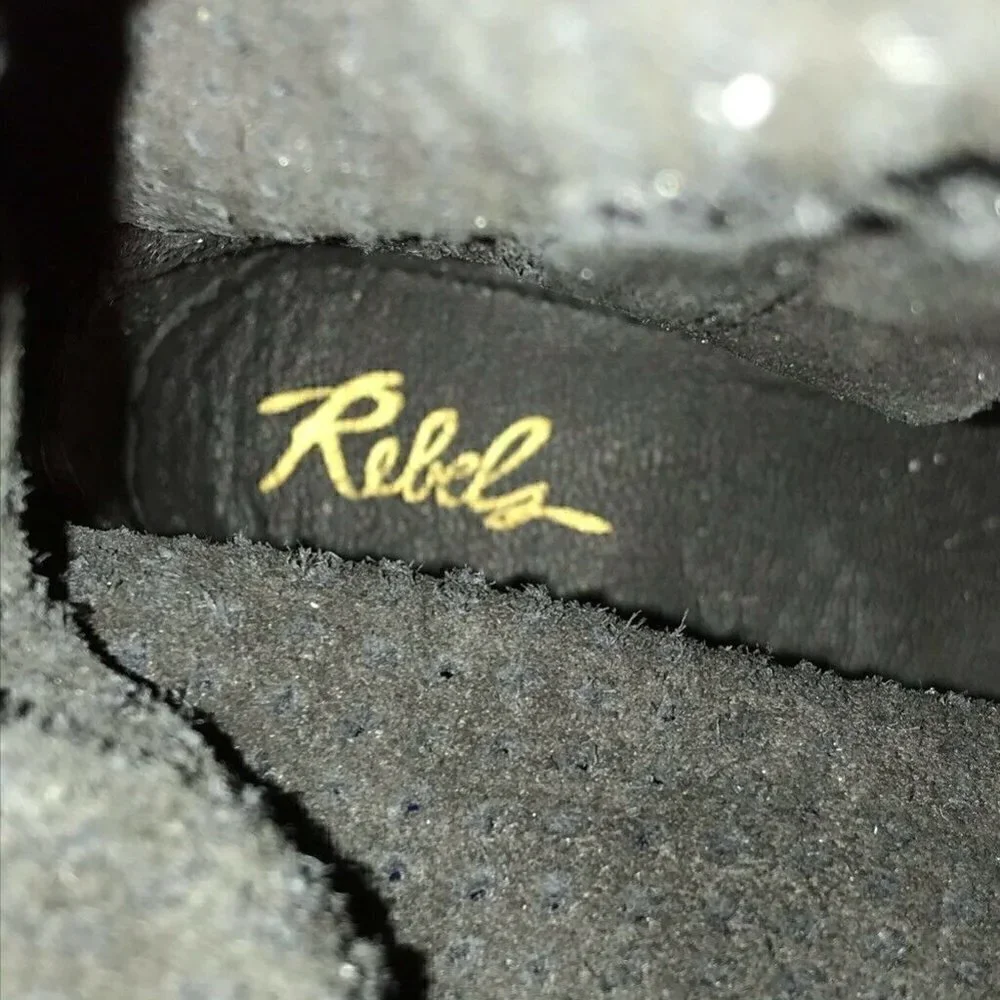 Rebels Ankle Boots Booties Black Suede Studs 6